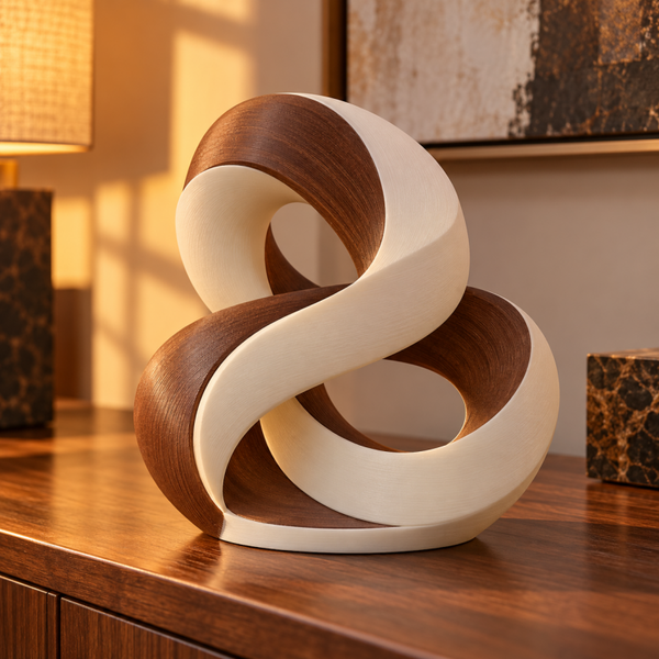 Escultura de Sobremesa Lazo Infinito 3D Personalizada