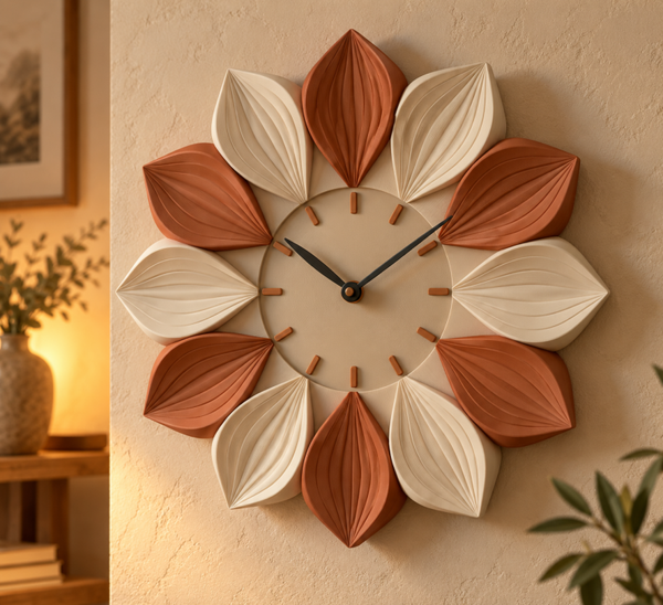 Reloj de Pared Flor del Tiempo 3D