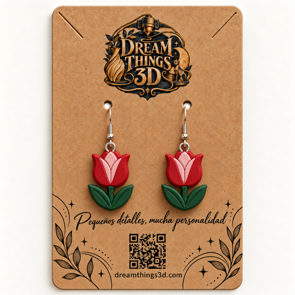 Pendientes Tulipán moderno 3D – Pareja