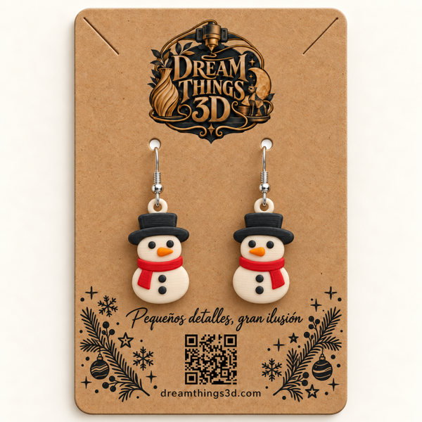 Pendientes Muñeco de nieve 3D – Pareja