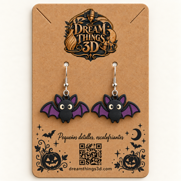Pendientes Murciélago nocturno 3D – Pareja