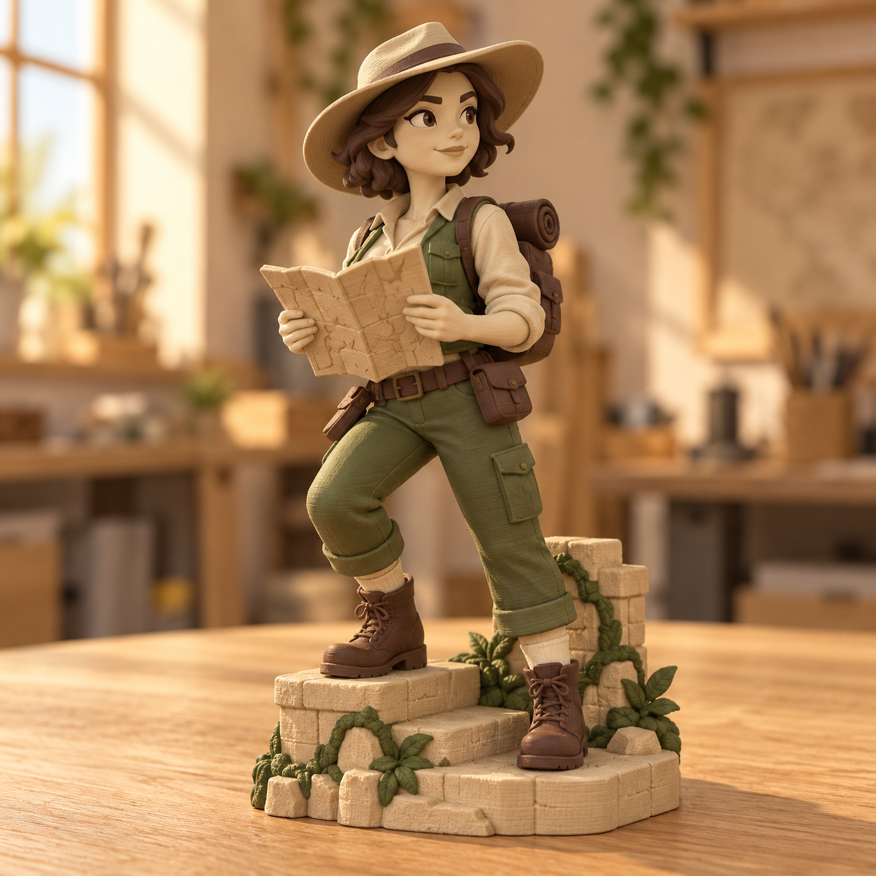 Figura 3D Exploradora de Ruinas