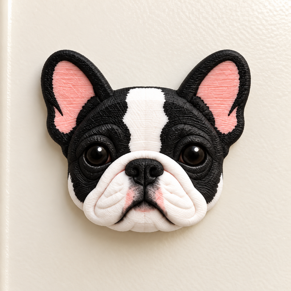 Imán Bulldog francés 3D – Nombre opcional