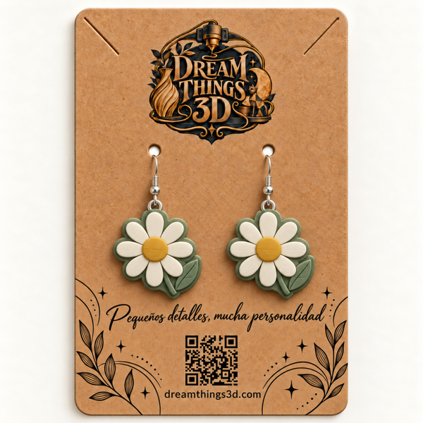 Pendientes Margarita luminosa 3D – Pareja