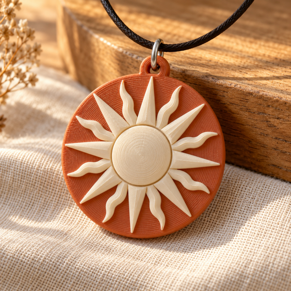 Colgante Sol de Terracota 3D