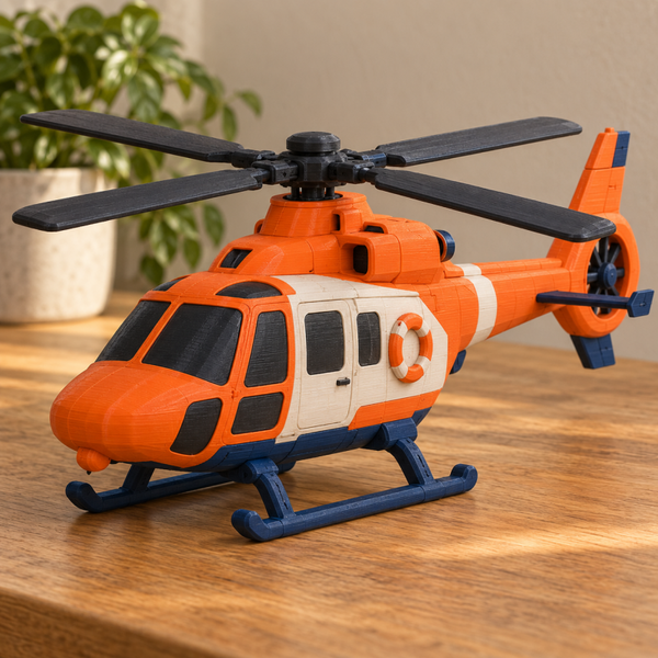 Helicóptero Salvamento 3D Personalizado
