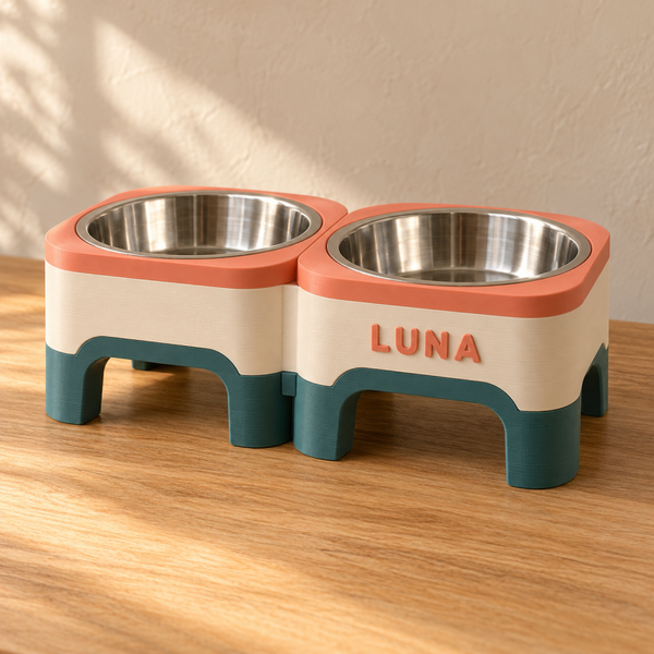 Alzador doble personalizado para perro