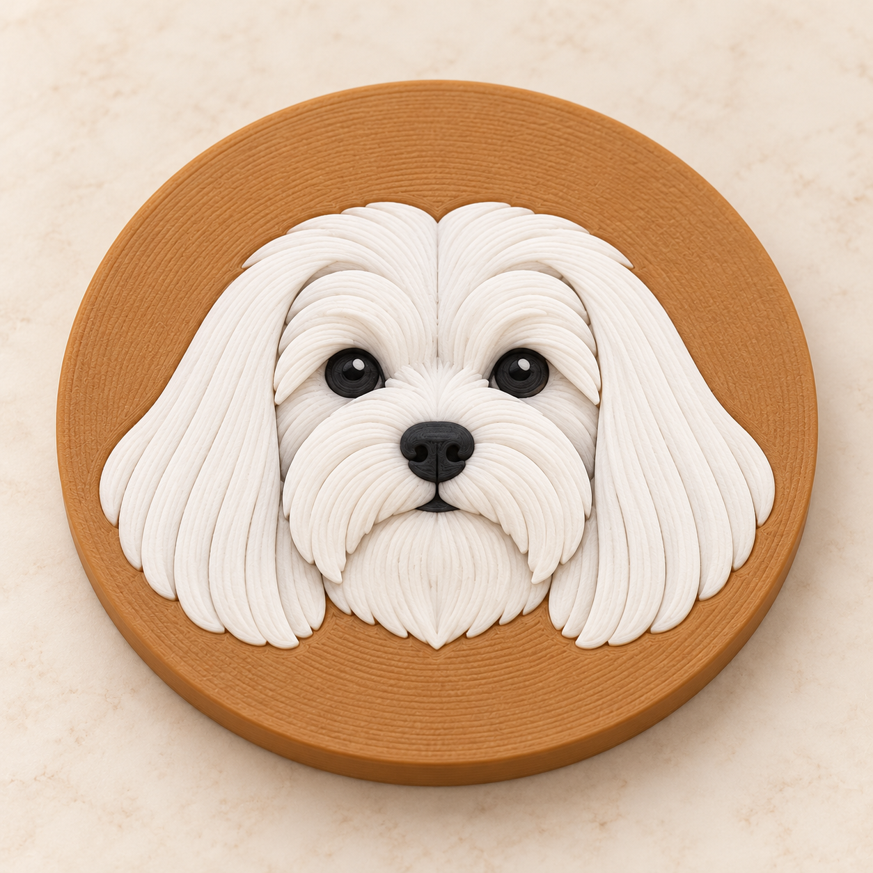 Posavasos Bichón maltés 3D