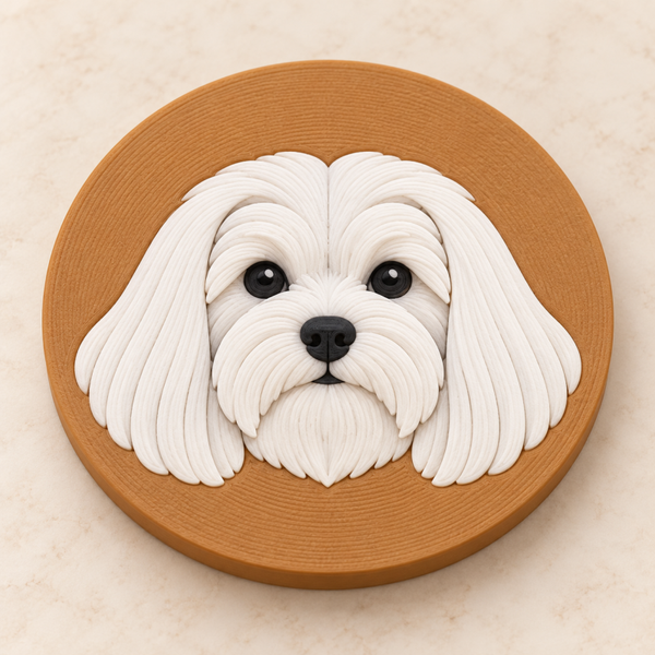 Posavasos Bichón maltés 3D