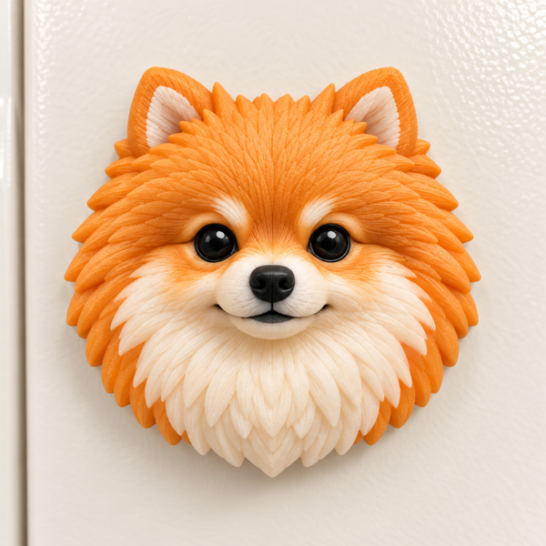 Imán Pomerania 3D – Nombre opcional