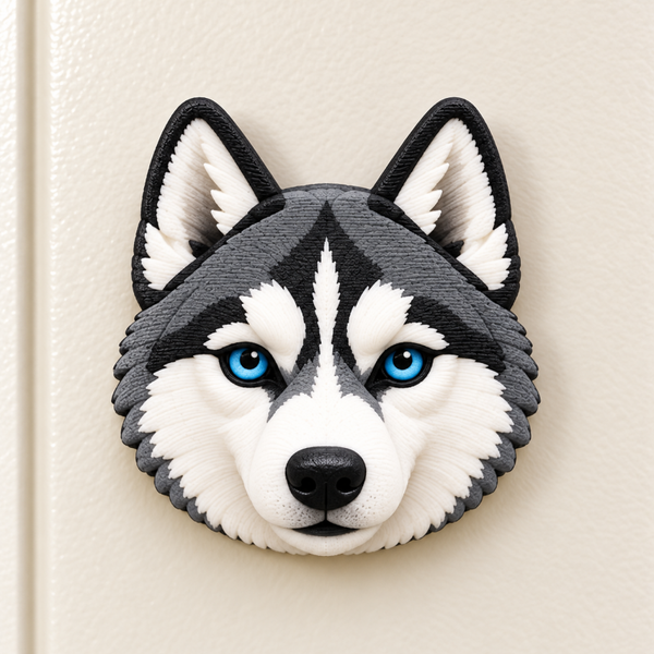 Imán Husky 3D – Nombre opcional