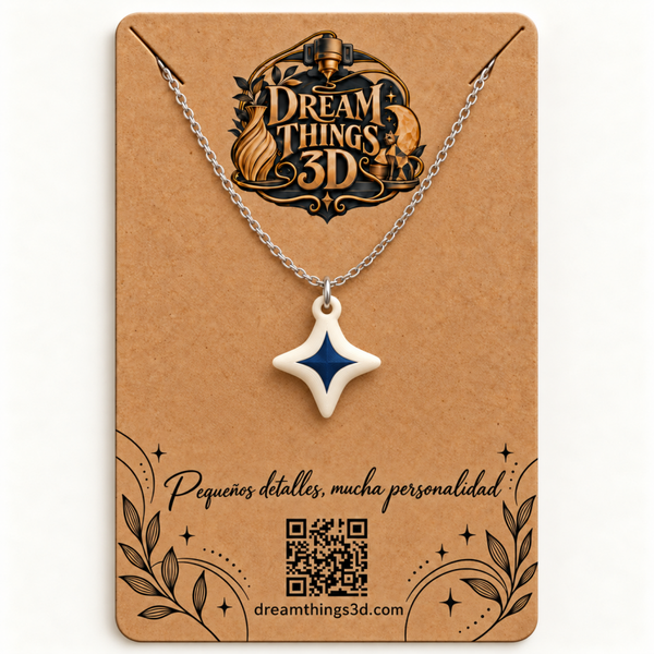 Colgante Estrella polar 3D con cadena