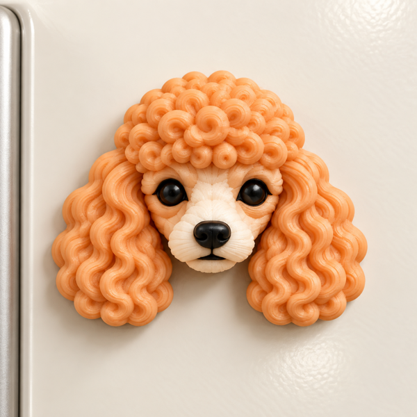 Imán Caniche toy 3D – Nombre opcional
