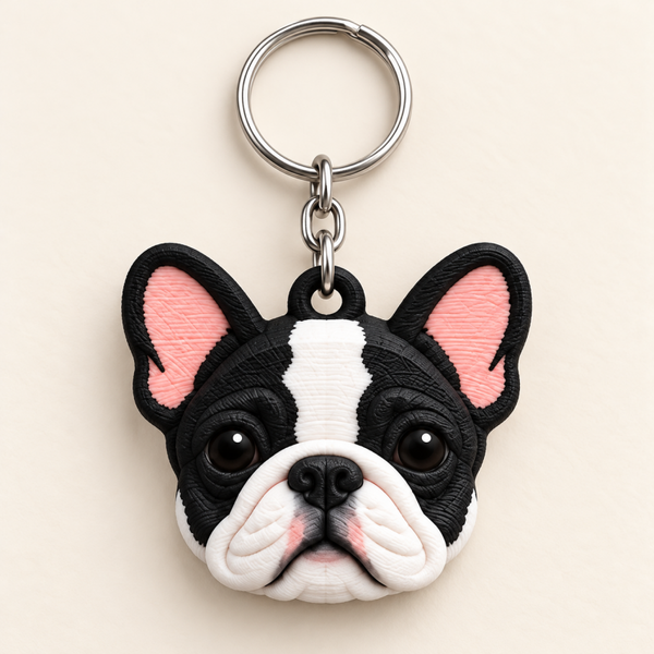 Llavero Bulldog francés 3D