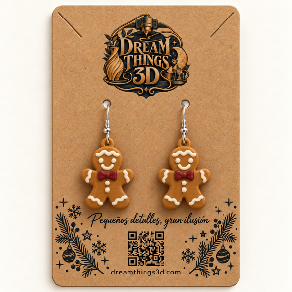 Pendientes Galleta de jengibre 3D – Pareja