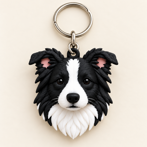 Llavero Border collie 3D