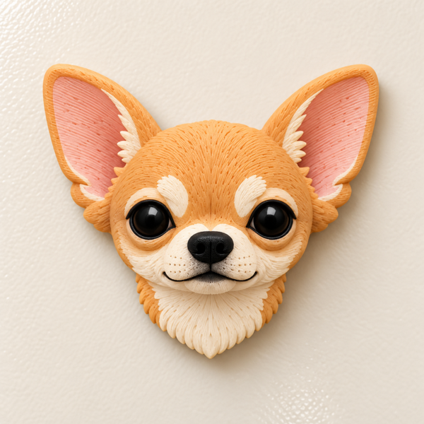 Imán Chihuahua 3D – Nombre opcional