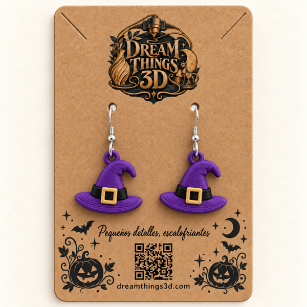 Pendientes Sombrero de bruja 3D – Pareja