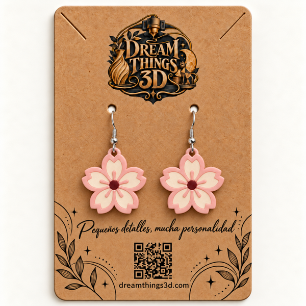 Pendientes Flor de cerezo 3D – Pareja