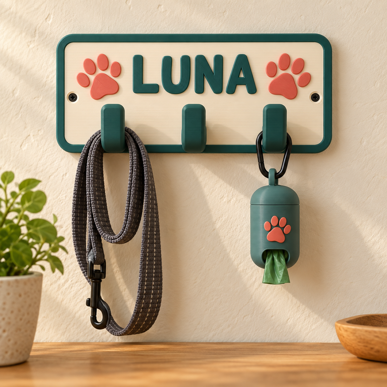 Organizador de pared personalizado para paseos