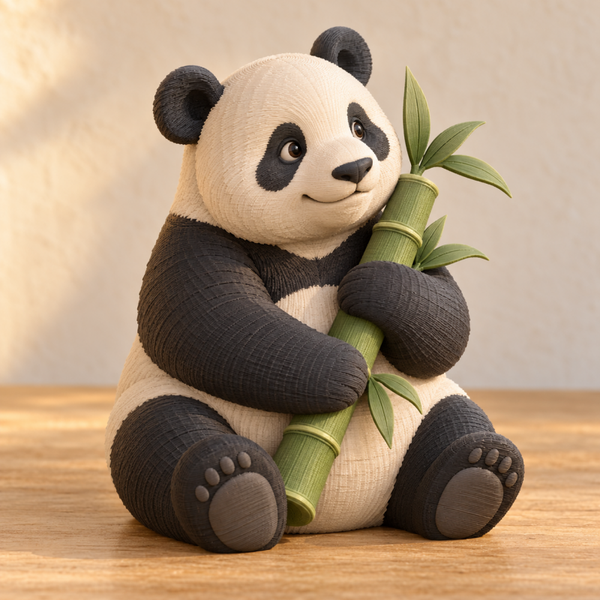 Figura 3D Panda del Bambú