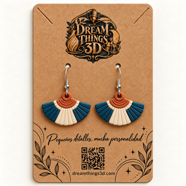 Pendientes Abanico mediterráneo 3D – Pareja