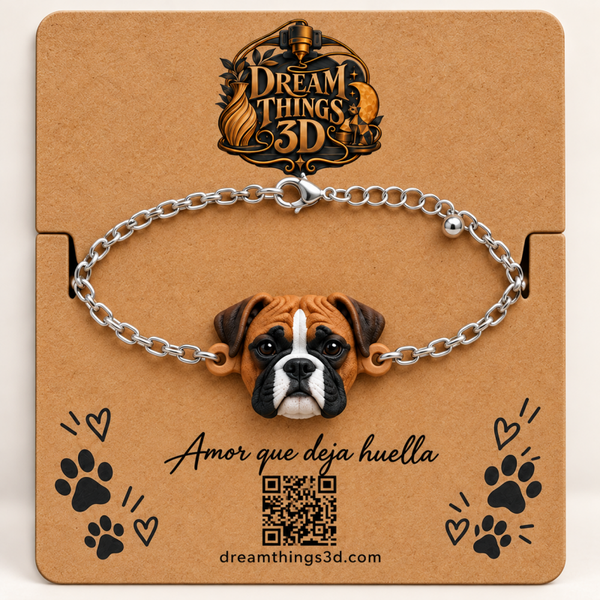 Pulsera Bóxer 3D con cadena