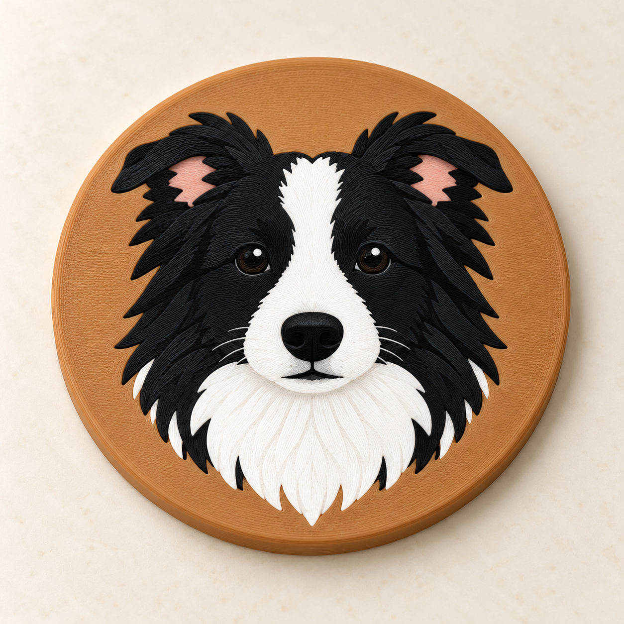 Posavasos Border collie 3D