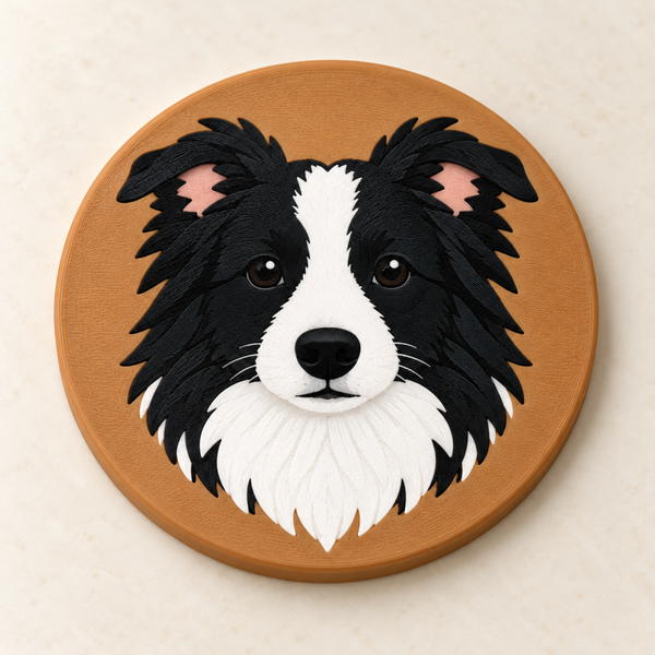 Posavasos Border collie 3D