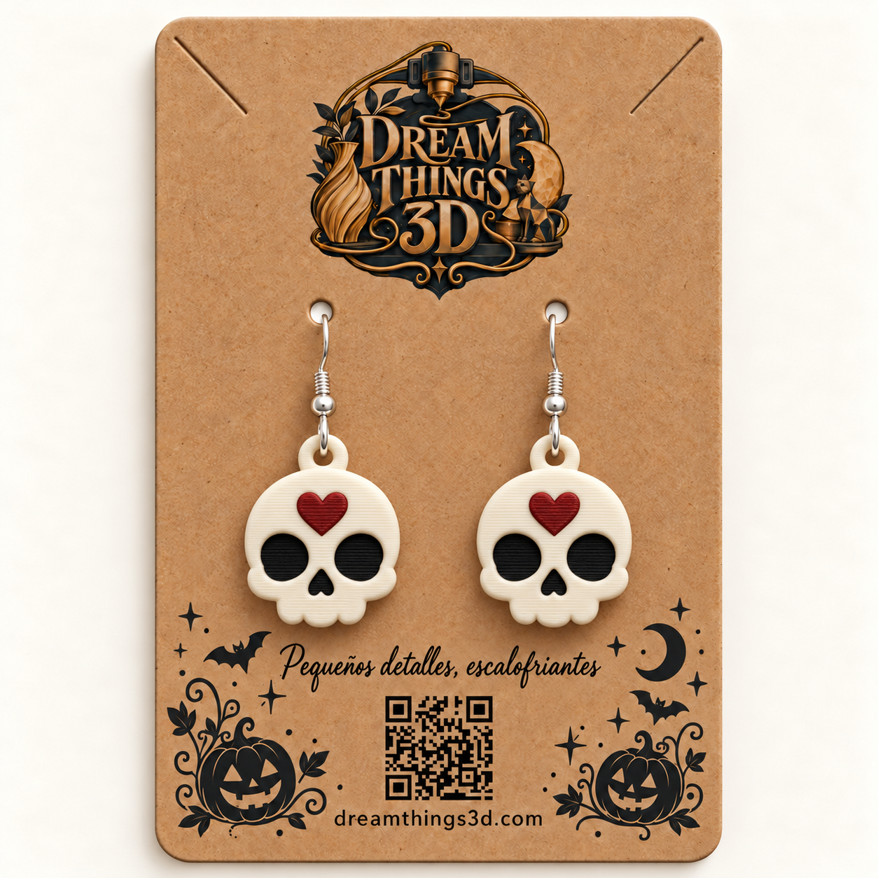 Pendientes Calavera dulce 3D – Pareja