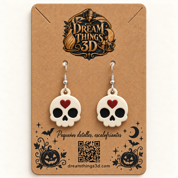 Pendientes Calavera dulce 3D – Pareja