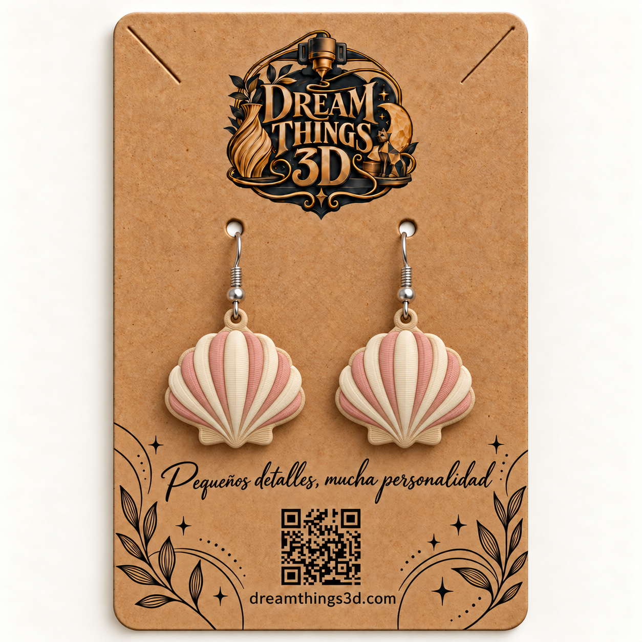 Pendientes Concha nacarada 3D – Pareja