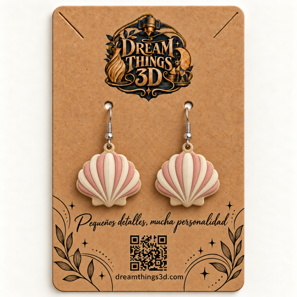 Pendientes Concha nacarada 3D – Pareja