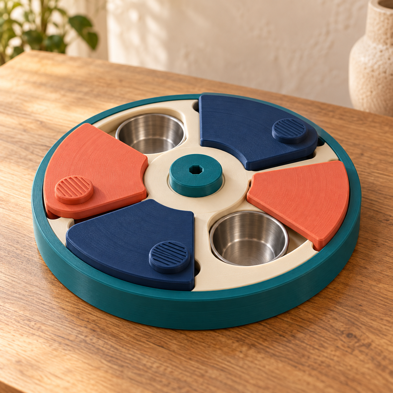 Juego interactivo para perro — Compartimentos giratorios