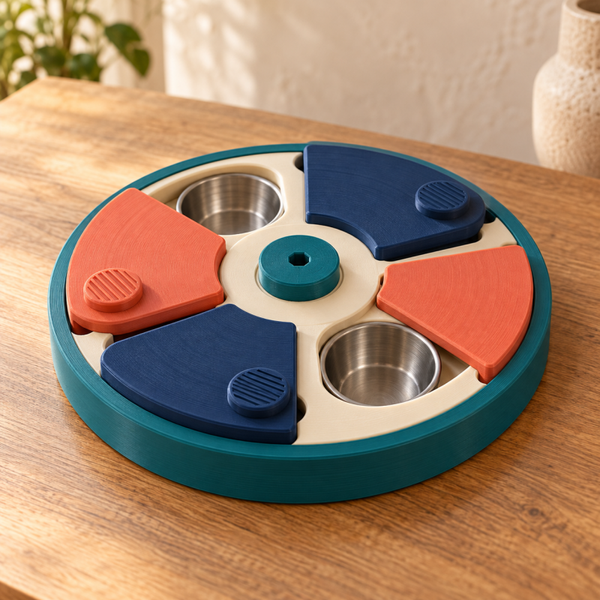 Juego interactivo para perro — Compartimentos giratorios