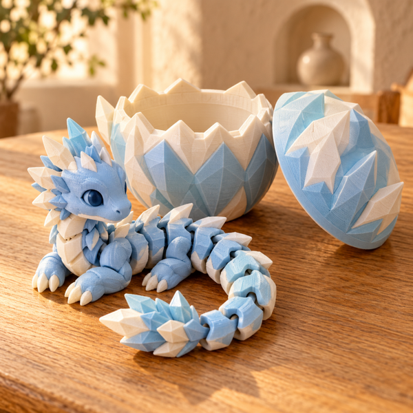 Huevo del Hielo y Cría de Dragón 3D