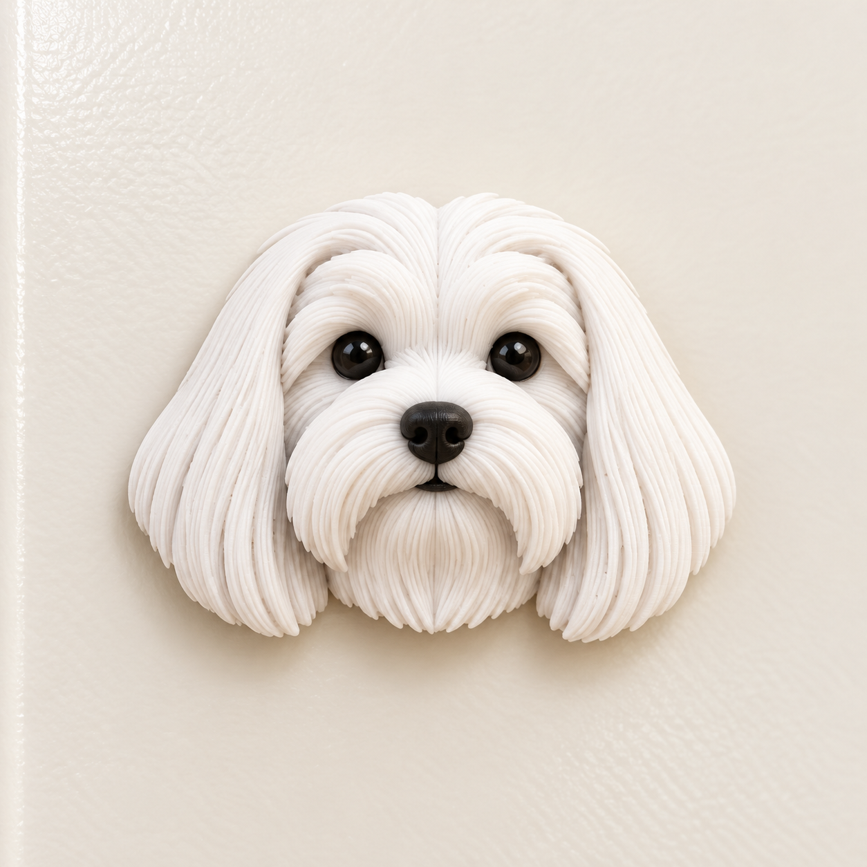 Imán Bichón maltés 3D – Nombre opcional
