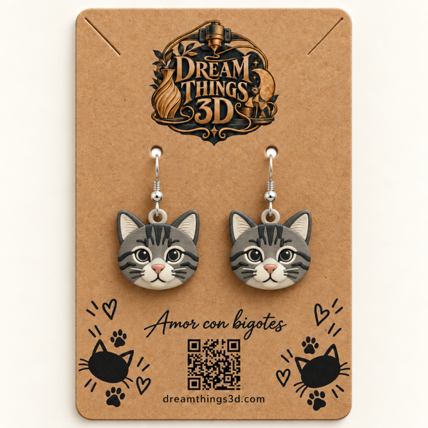 Pendientes Gato personalizado 3D – Pareja