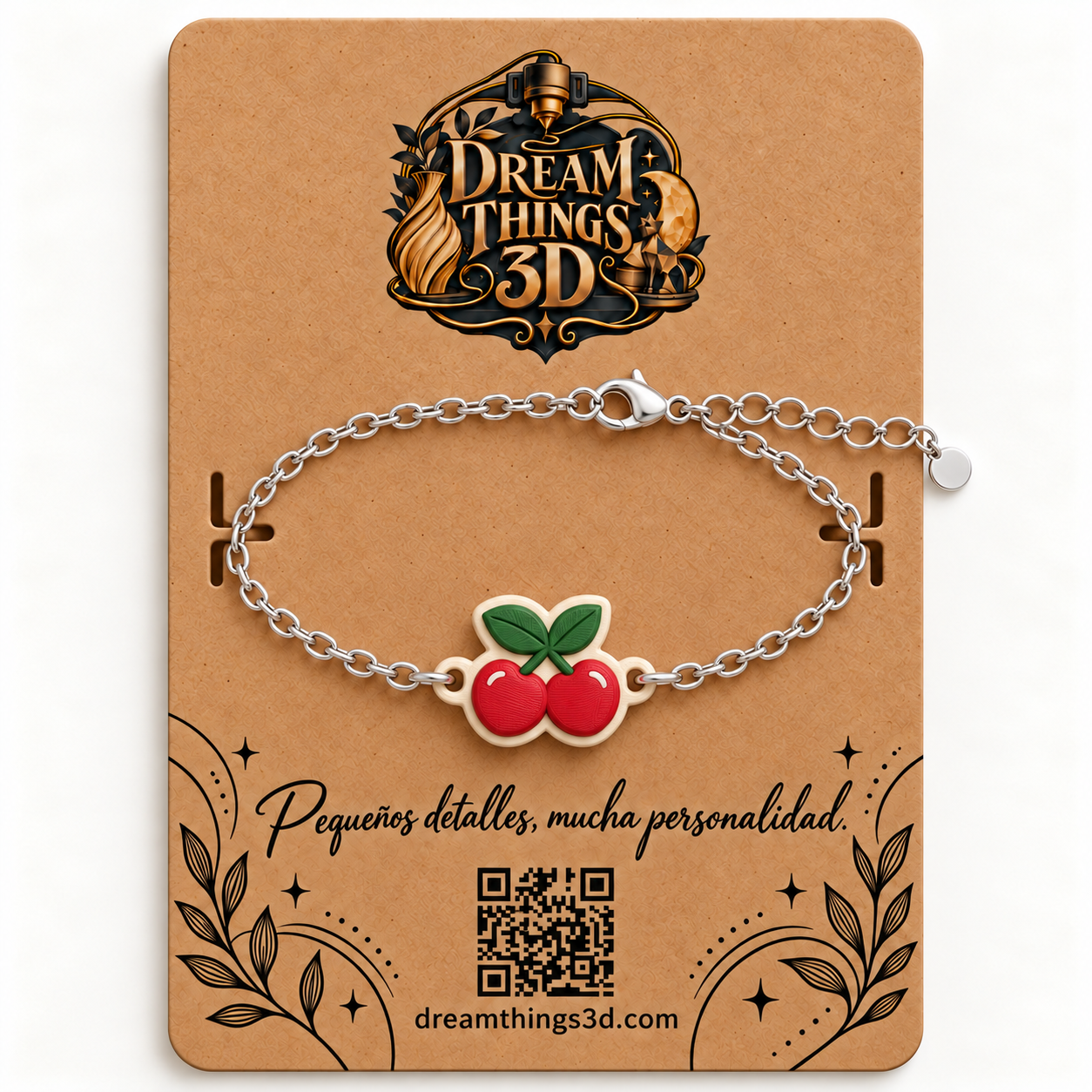 Pulseras: modelo de nuestra colección con tarjeta kraft