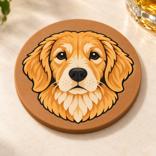 Posavasos Golden retriever 3D