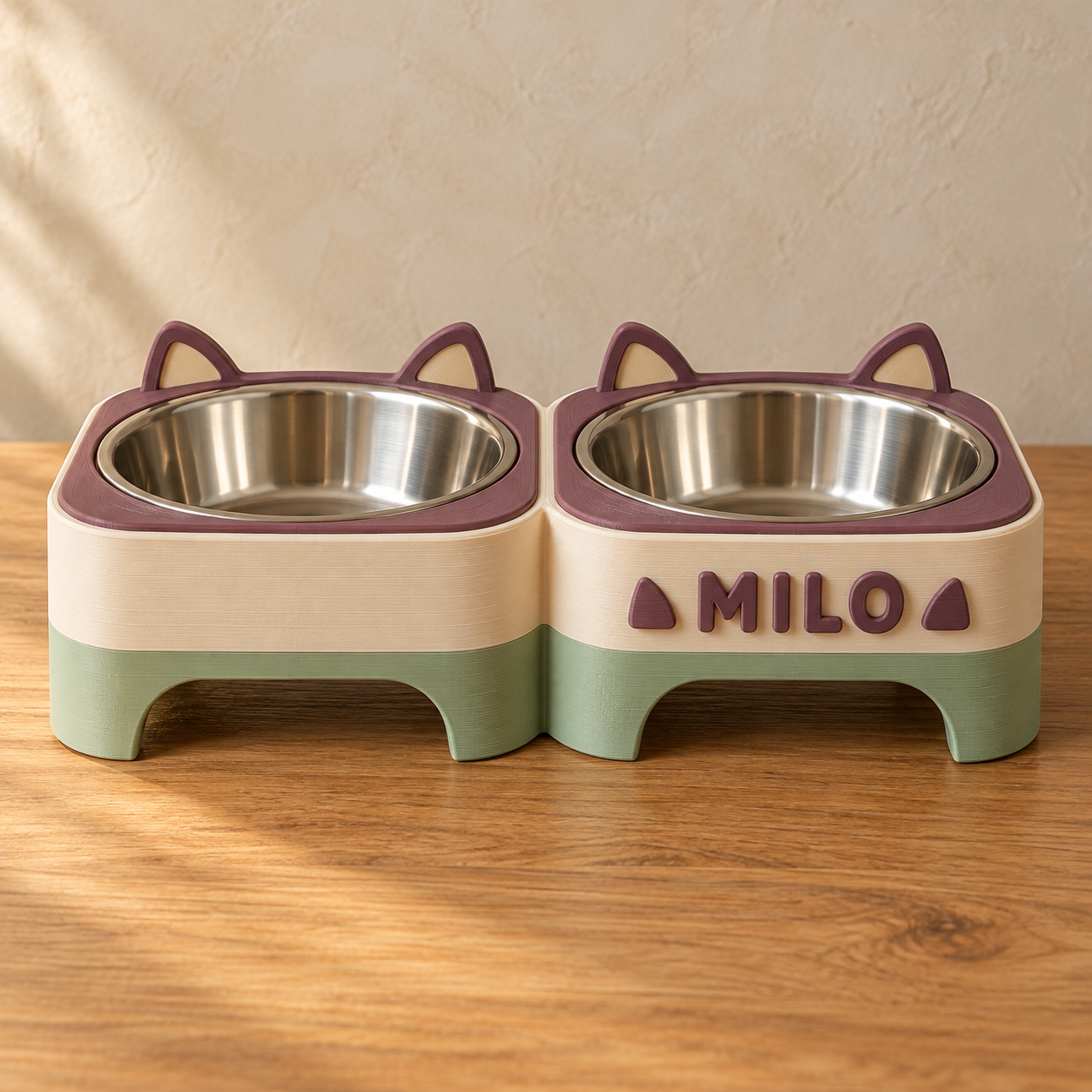 Alzador doble personalizado para gato
