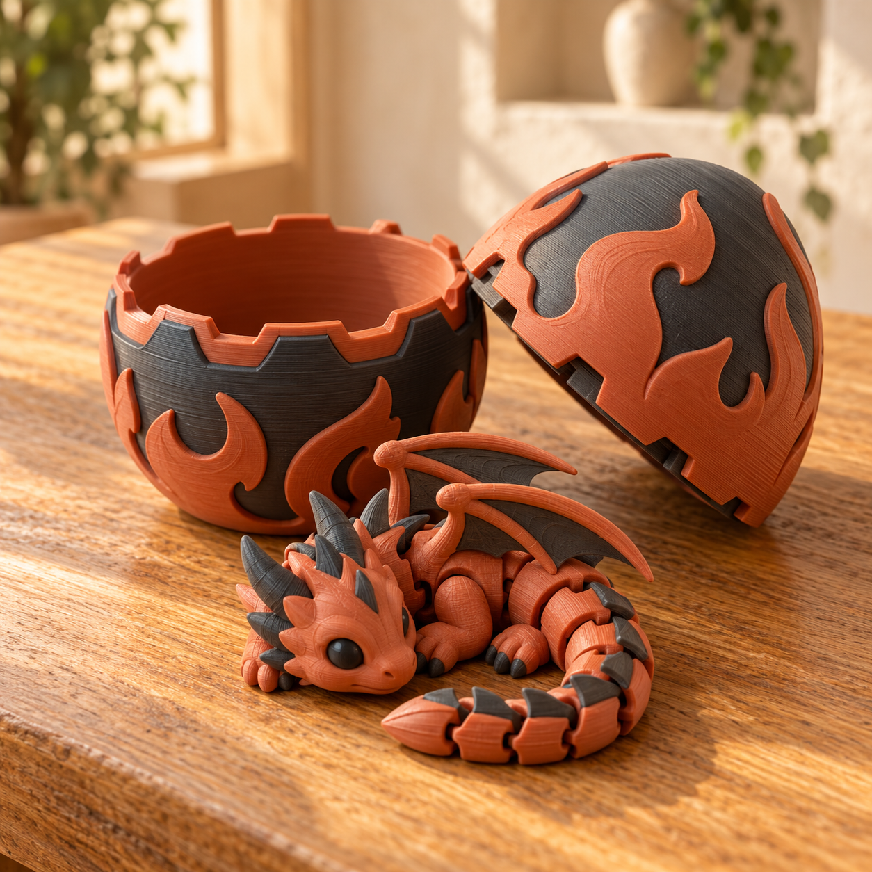 Huevo de las Brasas y Cría de Dragón 3D