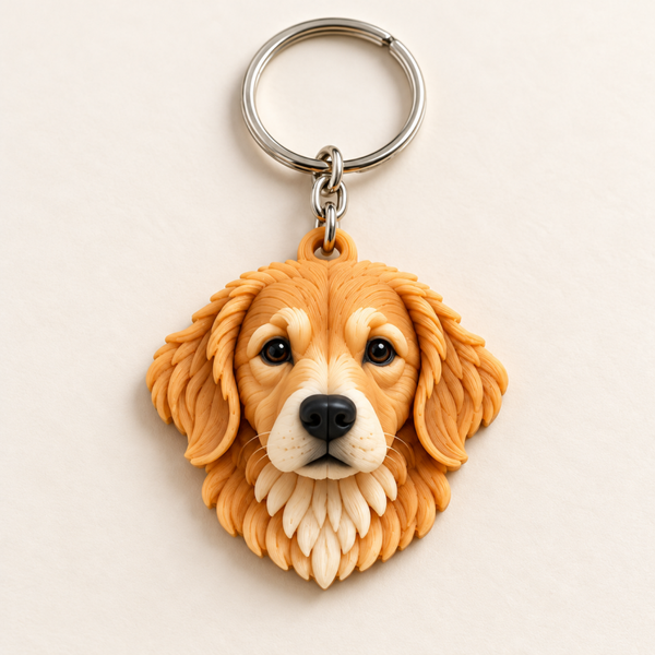 Llavero Golden retriever 3D