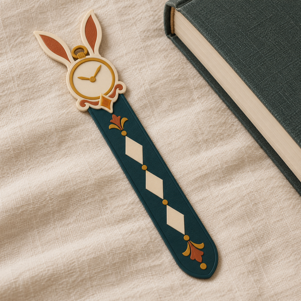 Marcapáginas Conejo del Reloj 3D