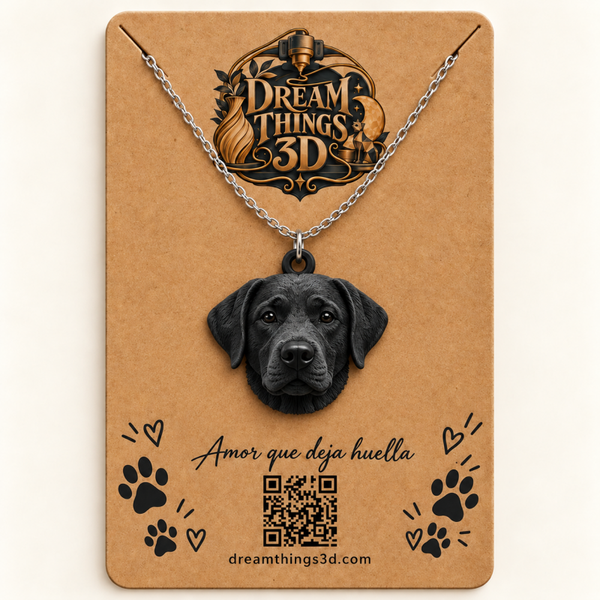 Colgante Labrador 3D con cadena