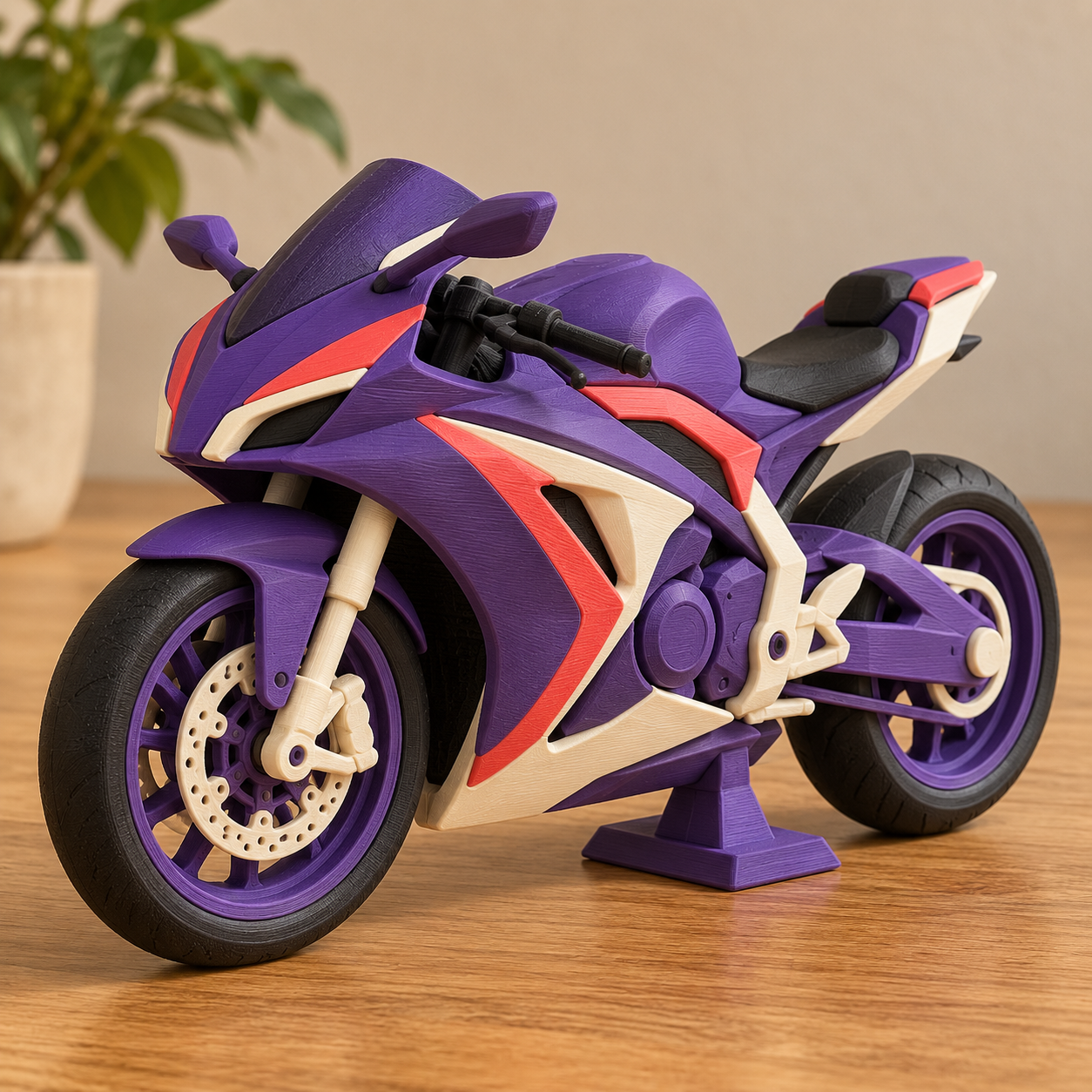 Moto Deportiva Curva 3D Personalizado