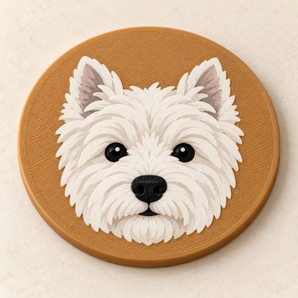 Posavasos Westie 3D