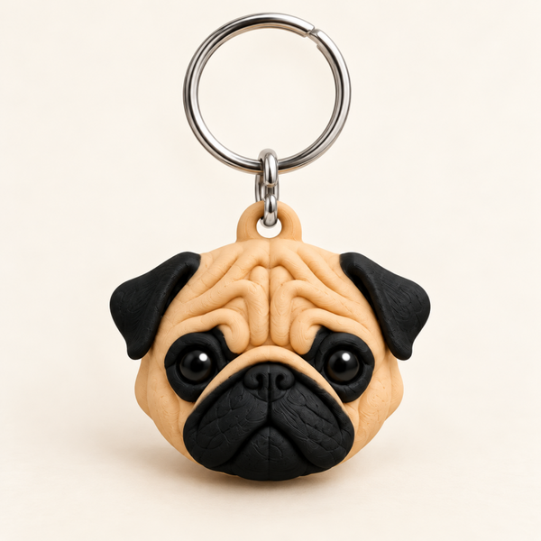 Llavero Pug 3D