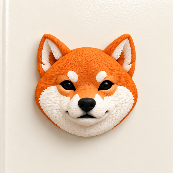 Imán Shiba inu 3D – Nombre opcional