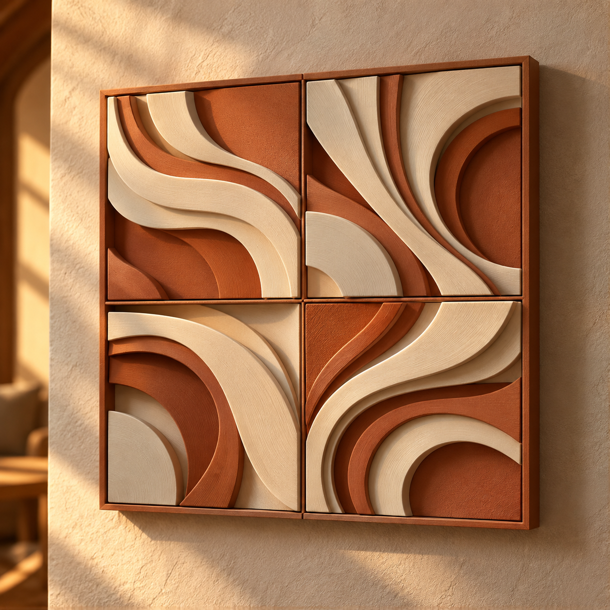 Panel de Pared Ondas Entrelazadas 3D Personalizado